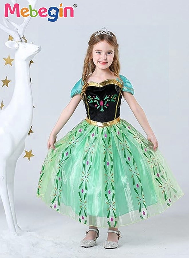 MEBEGIN Deluxe Princess Costume Set with 5PCS Accessaries, Fancy Elegant Tull Dress for Girls, Fairy Dress with Exquisite Patterns, Suitable for Party, Birthday, Funfair, Stage Performance, Cosplay and Any Other Special Occasions - Image 2